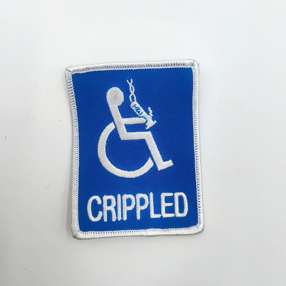 THC Clothing Crippled Wheelchair Parody Embroidered Patch Iron On VTG 90s NOS